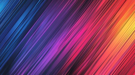 A vibrant abstract background with diagonal stripes in various shades of blue, purple, pink, and orange.