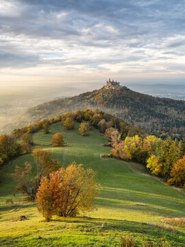 View from Zeller Horn in autumn season, Swabian Jura, Germany