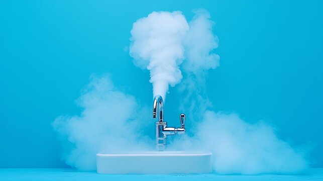 The gurgling sound of hot water from a faucet symbolizes the efficient heat and maintenance provided by tankless water heaters.