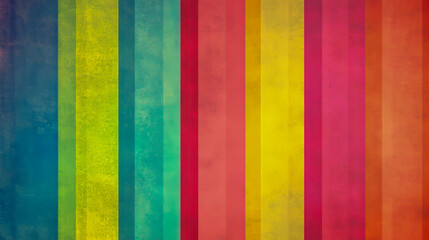 Vibrant vertical stripes in multicolored rainbow palette on textured background