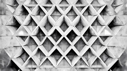 Abstract geometric pattern with triangular shapes and grayscale gradient effects. Geometric. Illustration