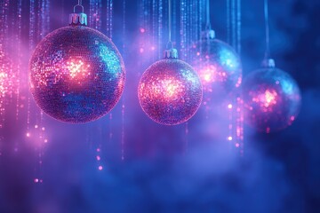 Obraz premium Festive Christmas Ornaments with Dreamy Bokeh Background