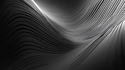 Naklejka premium Abstract Black and White Wavy Lines Pattern