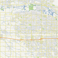 Map of Meridian in Idaho in a normal road map style. Contains layered vector with roads water, parks, etc.