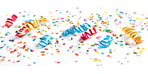Fototapeta premium Colorful Party Streamers and Confetti Celebration