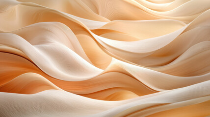 Obraz premium Soft, flowing waves of light maple wood grain create serene and elegant texture, showcasing subtle linear patterns that evoke sense of calm and warmth