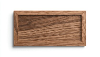 A wooden rectangular tray with a natural finish, showcasing grain patterns and a simple design, ideal for serving or decorative purposes.