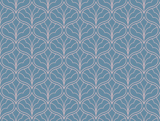 
Abstract leaves art deco seamless patterns. Vector geometric background. Decorative illustration for fabric, textile, etc.
