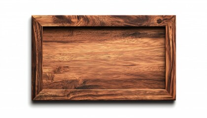 A rustic wooden tray with a natural finish, showcasing its fine grain and elegant design, perfect for serving or decorative purposes.