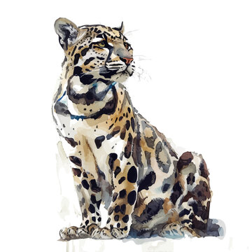 recommend clip art: A watercolor vector of Leopard, isolated on a white background. Leopard vector.