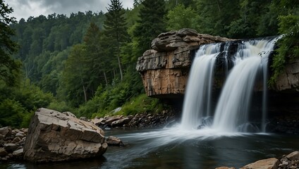 Obraz premium Another view of thundering waterfalls.