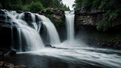 Fototapeta premium Another view of thundering waterfalls.