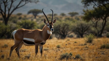Fototapeta premium Antelope in a natural park setting.