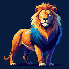 Vibrant Colorful Lion vector art illustration © BeeStock