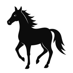 Christmas Horse Black Silhouette vector illustration isolated on a transparent background