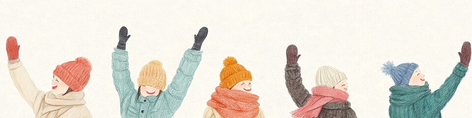 Cute snowman illustration with snow in the winter. 