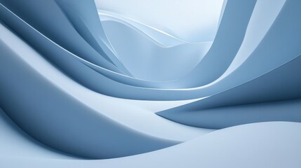 Obraz premium Abstract Blue Curved Lines in 3D Space