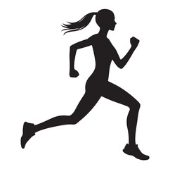 Running men and women, human Running Silhouette vector