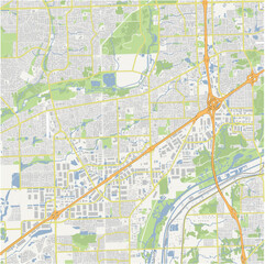 Naklejka premium Map of Bolingbrook in Illinois in a normal road map style. Contains layered vector with roads water, parks, etc.