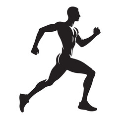 Running men and women, human Running Silhouette vector