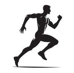 Running men and women, human Running Silhouette vector