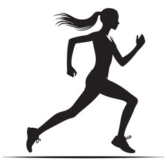 Running men and women, human Running Silhouette vector