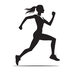 Running men and women, human Running Silhouette vector