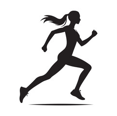 Running men and women, human Running Silhouette vector