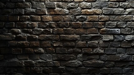 Obraz premium Dark, textured brick wall. Shades of brown and gray create a dramatic backdrop.
