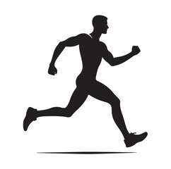 Running men and women, human Running Silhouette vector