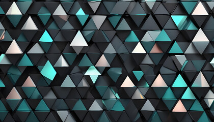 Fototapeta premium A black and white abstract geometric pattern with various shades of gray triangles and hexagons