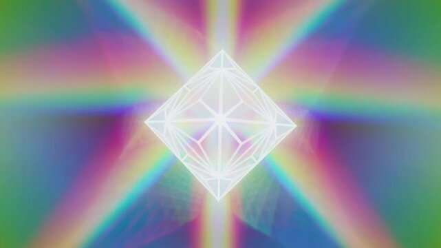 looped 3D animation. rotation of the glass octahedron of the 4th dimension. the idea of multidimensional time
