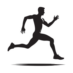 Running men and women, human Running Silhouette vector