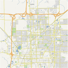 Map of Normal in Illinois in a normal road map style. Contains layered vector with roads water, parks, etc.