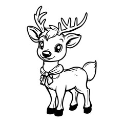 Animals outline vector, Deer line art illustration Deer coloring page, drawing