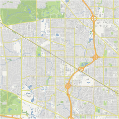 Obraz premium Map of Palatine in Illinois in a normal road map style. Contains layered vector with roads water, parks, etc.