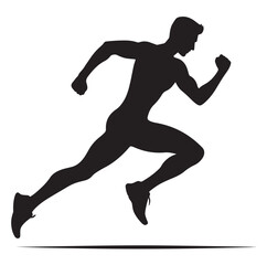 Running men and women, human Running Silhouette vector