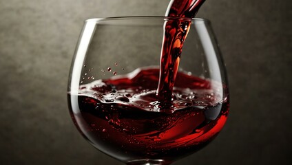 Artistic close-up of Beaujolais Nouveau wine pour.