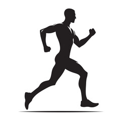 Running men and women, human Running Silhouette vector