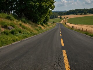 Fototapeta premium Asphalt road leading through the countryside.