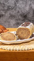 Swiss roll with chocolate chips