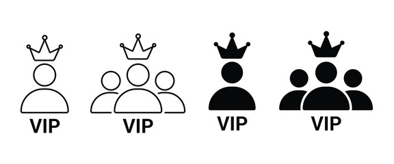 set of VIP concept icons. Marketing and advertising.  Special offer for regular customers. VIP Customer User icon vector. Person Profile Symbol. Avatar Sign. eps 10.