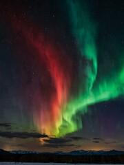 Aurora sky transitioning in vibrant colors.