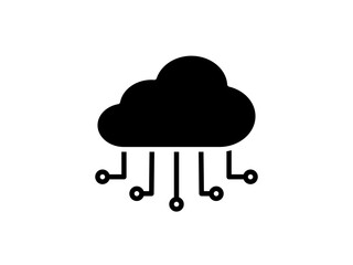 cloud computing vector glyph flat icon