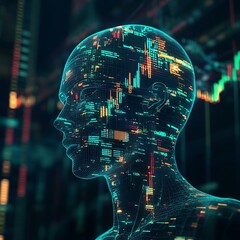 Exploring artificial intelligence trends in technology data visualization urban setting digital art futuristic perspective