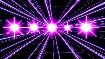 Fototapeta premium Futuristic neon motion lights with glowing streaks on a dark and vibrant background. Generative AI
