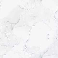 Light Marble Wall Pattern. White Water Color Background. Grey Alcohol Ink Repeat. White Marble Background. Vector Seamless Painting. Grey Rock Floor. Light Gradient Watercolor. Fluid Elegant Pattern.