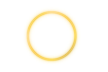 gold neon circle with a glowing effect, perfect as a design element or decorative frame
. 3d golden frame