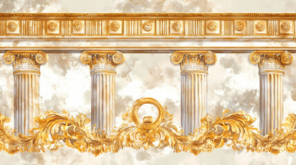 Obraz premium A hand painted watercolor illustration of ancient greece person