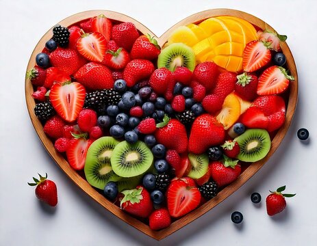 Valentinstags-Obstplatte in Herzform f&uuml;r fruchtige Werbekampagnen